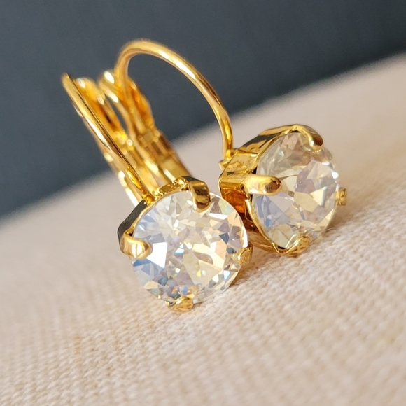 Austrian Crystal Earrings in Gold - Picture 3 of 8
